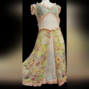 VERY RARE Vintage Moschino pure silk sheer patchwork dress 4